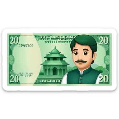 20 RUPEES NOTE sticker