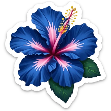very Dark blue flower hibiscus only colour blue no pink or yellow use white for the middle of flower sticker