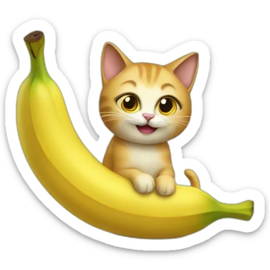 cat banana sticker