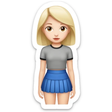 mini etekli kız sticker