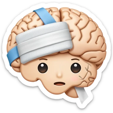 brain wrapped in a bandage sticker