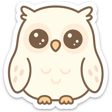 Harry Potter series, kawaii style, Hedwig the owl with big eyes sticker