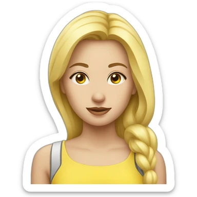 Femme blonde avec un ciret jaune  sticker