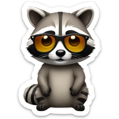 Cute raccoon with sunglasses sticker