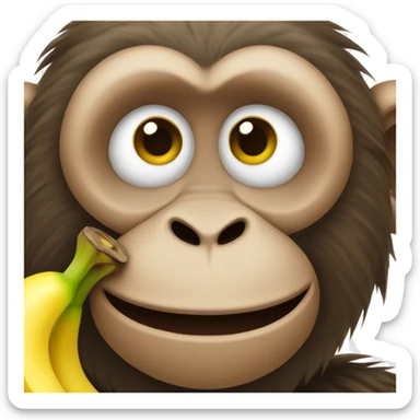 Monkey with a banana sticker