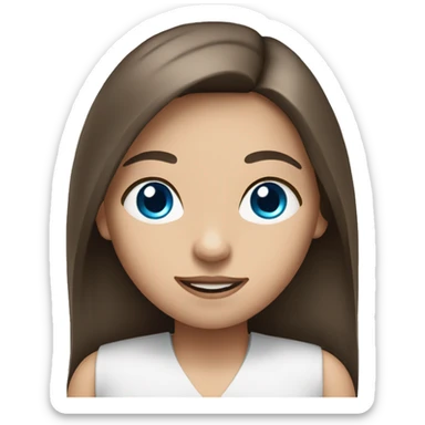 Long brunette straight haired girl with blue eyes sticker