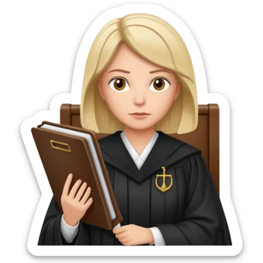 YARGIÇ KADIN ELİNDE DOSYA VAR,YARGIÇ KIYAFETİ GİYİNB sticker