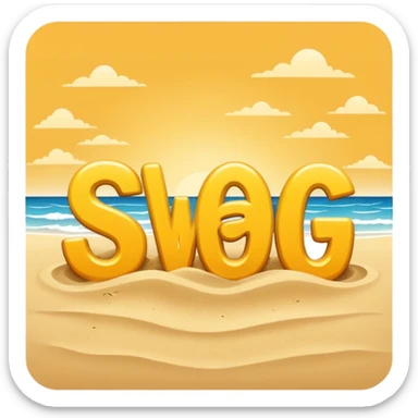 #SWAG text on a sandy beach (ios emoji style) sticker