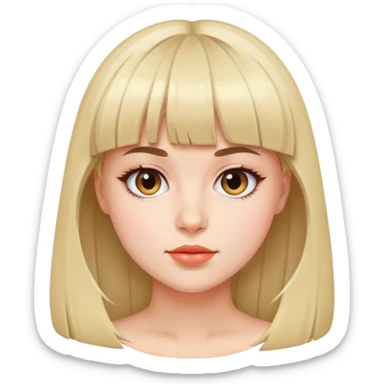 A beautiful girl with air bangs sticker