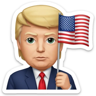 Donald trump with American flag  sticker