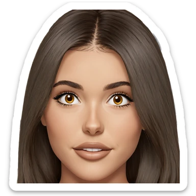 smiling girl with brown hair sticker