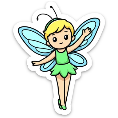 delicate fairy under a cherry blossom tree sticker