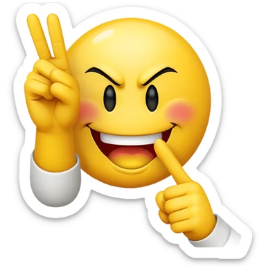 Smiley face angry giving 2 middle fingers  sticker