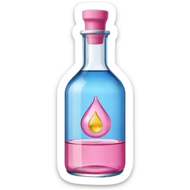bottle of oil blue top pink outside with logo that says Diddys Oil sticker