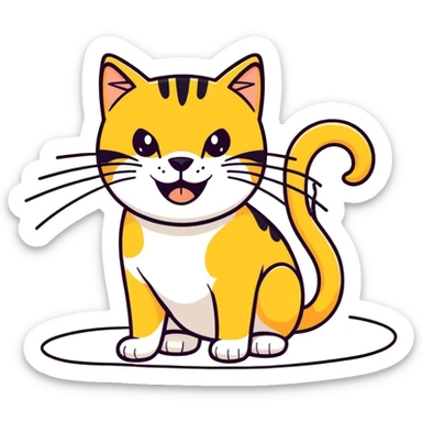 Golden cat biting wires ￼ sticker
