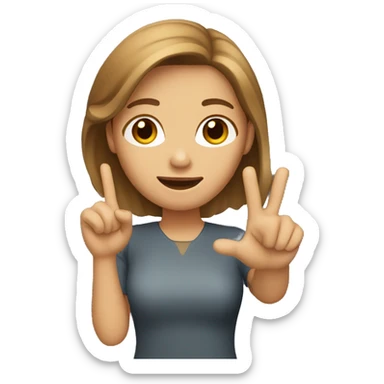 light brown hair woman raising her hand sticker