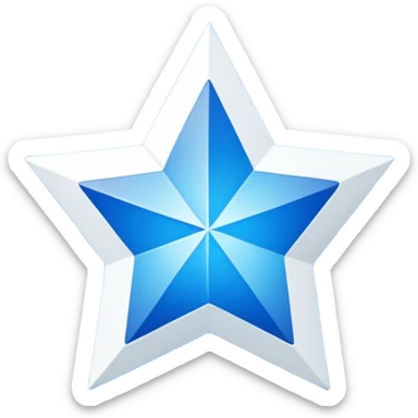 11 corner blue star with white tick on it sticker