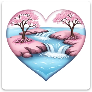 sakura heart with a river sticker