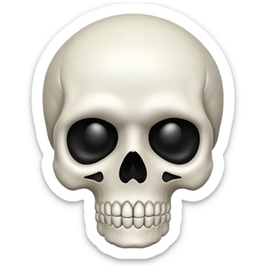 Skull with a the silent emoji sticker