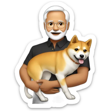 modi holding doge sticker