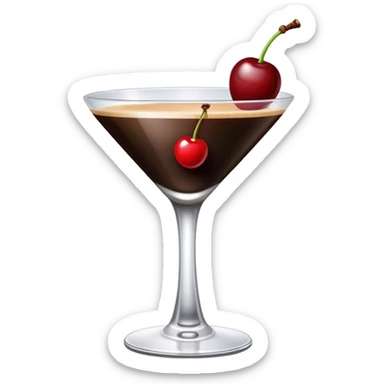  espresso martini with on red cherry on glass sticker
