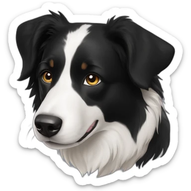 black and white border collie labarador mix sticker