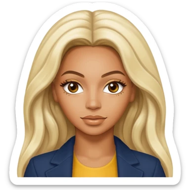 Beyonce with long platinum blonde hair sticker