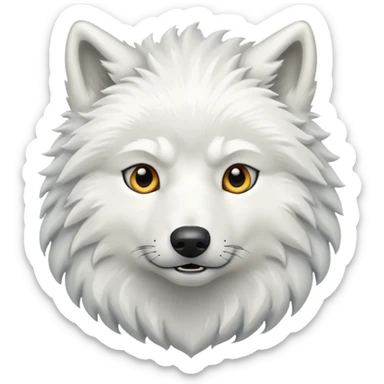 White wolf emoji sticker