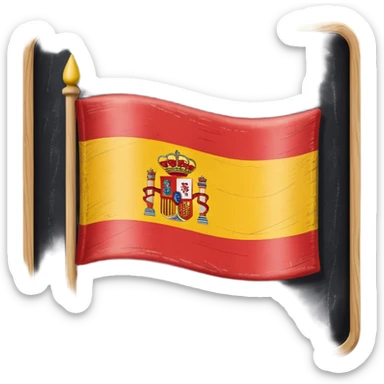 chalkboard with the flag of Spain sticker