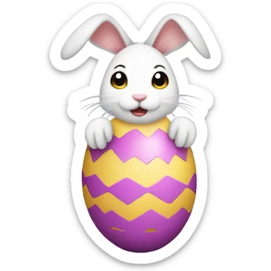 easter egg with a bunny all in Easter theme sticker