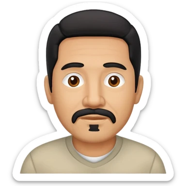 older hispanic man black hair gotee sticker