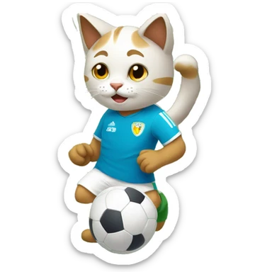 Gato jugando fútbol  sticker