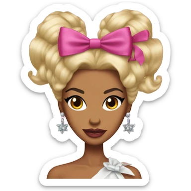 coquette RuPaul with bows sticker