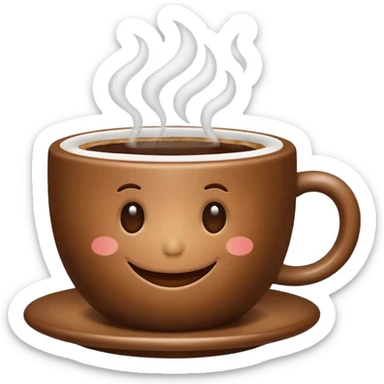 a cute cup of coffee with a smile, without the plate under the cup sticker
