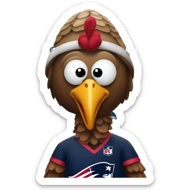 Turkey with New England patriots shirt on sticker