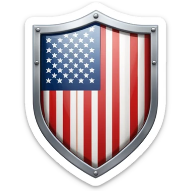 shield with the US flag sticker