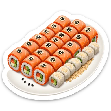 Maki rolls in a plate sticker