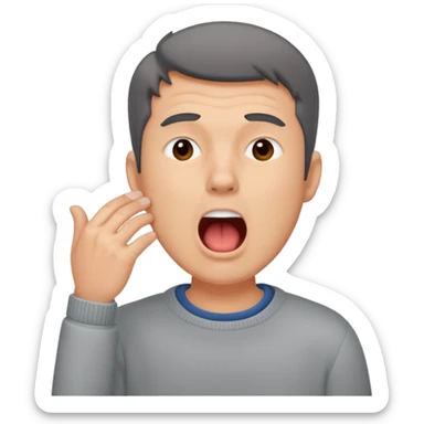 yawning man in sweater sticker