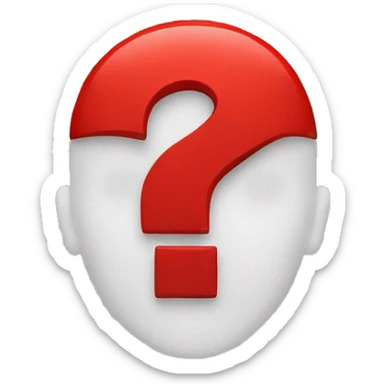 The head of a man with a red question mark instead of a face  sticker