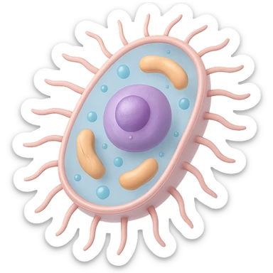 Make the bacteria more 3D with visible internal organelles. Keep pastel colors and remove the background. Style: GPT Image. sticker
