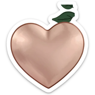 Rose-gold heart shape with pastel-pink roses adorning it sticker