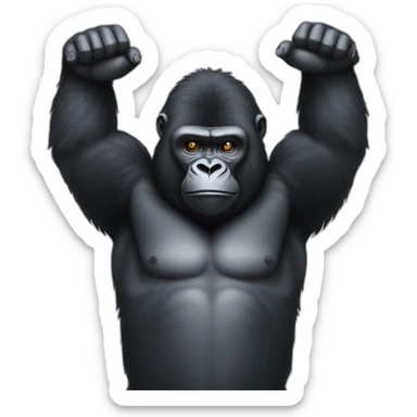 gorilla making an x with his arms sticker