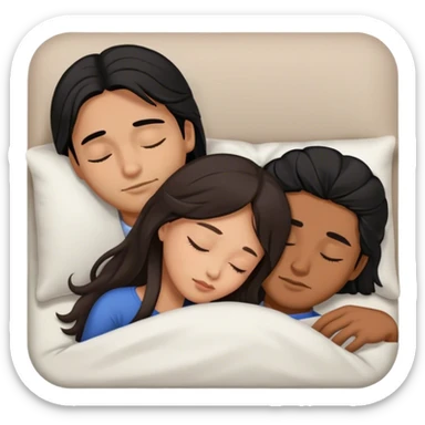 Latino man with long black hair sleeping with brown hair Filipina sticker