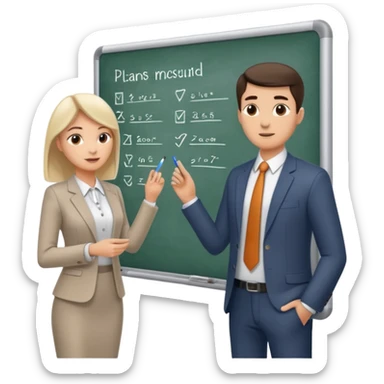 woman and man that plan their habits sticker