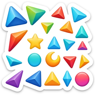emoji inspired by the Aerial Telecom Solutions Pvt Ltd logo, featuring abstract colorful shapes arranged simply and vibrantly, suitable for emoji use sticker