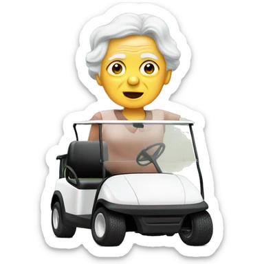 Old lady golf cart crashed into tree sticker