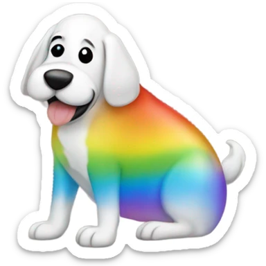 Dog pooping rainbow sticker