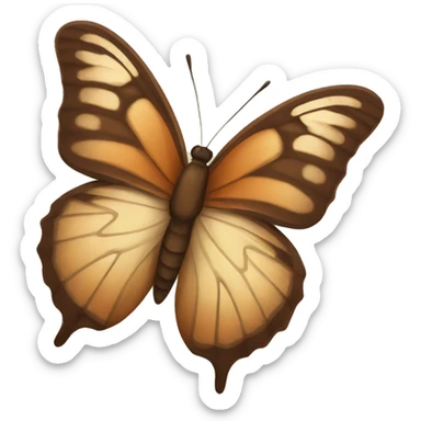 brown butterfly  sticker