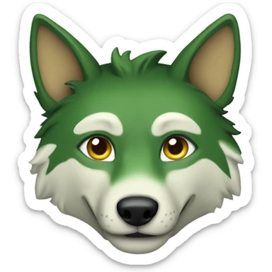 Green wolf sticker