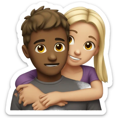 brother and sister hug sticker